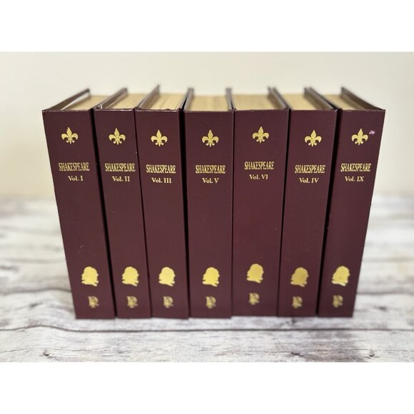 Works of Shakespeare Mini Red Gold Hardcover 1-6 Volume Set & 9 - Picture 1 of 13